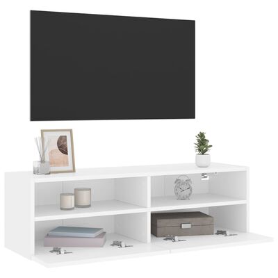 vidaXL Comodă TV de perete, alb, 100x30x30 cm, lemn prelucrat