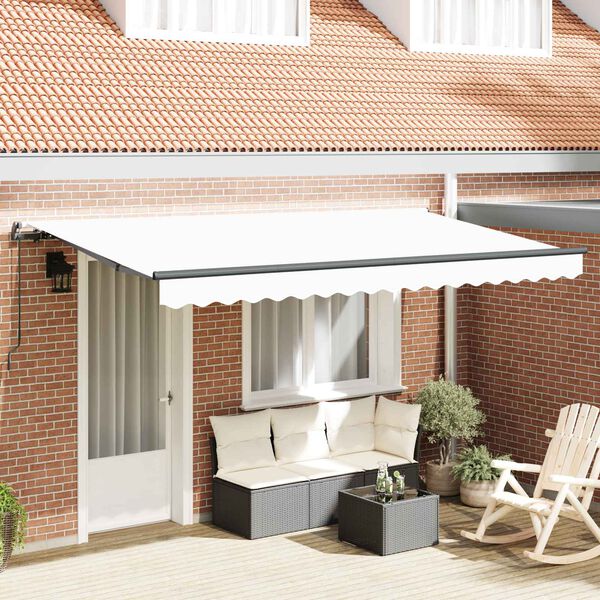 vidaXL Cortina Retractabilă Manual Alb 400 x 200 cm țesătură