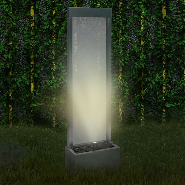 vidaXL F&acirc;nt&acirc;nă de grădină, argintiu, 46 x 24 x 150 cm, oțel inoxidabil