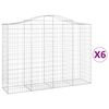 vidaXL Coșuri gabion arcuite 6 buc, 200x50x140/160 cm, fier galvanizat