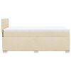 vidaXL Pat box spring cu saltea, crem, 80x200 cm, textil