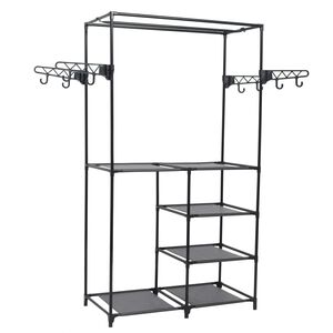 vidaXL Cuier haine, negru, 87 x 44 x 158 cm, oțel și material nețesut