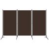 vidaXL Paravan de cameră cu 3 panouri, maro, 260 x 180 cm, textil