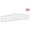vidaXL Coșuri gabion arcuite 9 buc, 400x50x60/80 cm, fier galvanizat