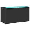 vidaXL Bancă depozitare &icirc;n aer liber cu pernă Neagră 100 cm Poly Ratan