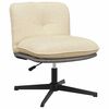 vidaXL Scaun de birou pivotant, crem, material textil