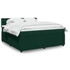 vidaXL Pat box spring cu saltea, verde &icirc;nchis, 180x200 cm, catifea