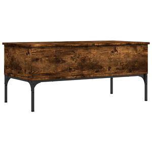 vidaXL Măsuță cafea, stejar fumuriu 100x50x45 cm lemn prelucrat/metal