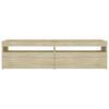 vidaXL Comode TV cu lumini LED, 2 buc., stejar sonoma, 75x35x40 cm