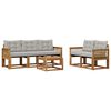 vidaXL Set de canapele de exterior 6 buc. Natural și gri deschis