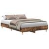 vidaXL Cadru pat fără saltea Stejar afumat 120x190 cm Lemn prelucrat