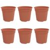 vidaXL Ghiveci rotund pentru flori 6 pcs Roșu cărămidă &Oslash; 19 x 16 cm