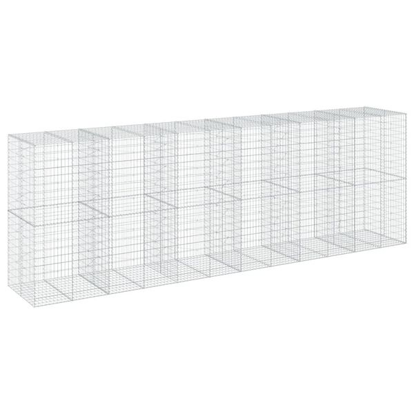 vidaXL Coș gabion cu capac, 600x100x200 cm, fier galvanizat