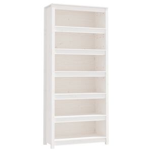 vidaXL Bibliotecă, alb, 80x35x183 cm, lemn masiv de pin