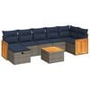 vidaXL Set canapele de grădină cu perne, 8 piese, gri, poliratan