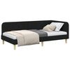 vidaXL Cadru de pat colțar cu headboard Negru 100 x 200 cm țesătură