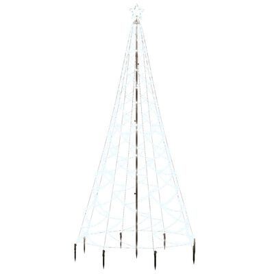 vidaXL Pom de Crăciun cu stâlp de metal, 500 LED-uri, alb rece, 3 m