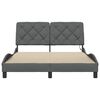 vidaXL Cadru de pat cu LED fără saltea Gri &icirc;nchis 140x190 cm Material