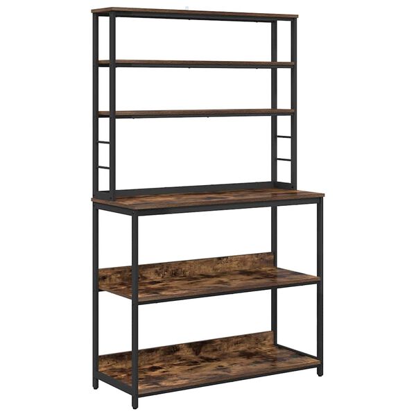 vidaXL Raft de bucătărie Stejar fumuriu 100 x 40 x 168 cm