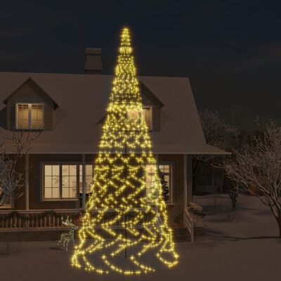vidaXL Brad de Crăciun pe catarg, 3000 LED-uri, alb cald, 800 cm