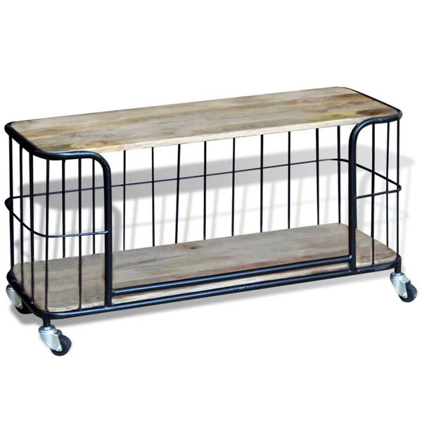 vidaXL Comodă TV din lemn de mango, 100x40x45 cm