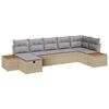 vidaXL Set de canapele pentru grădină cu pernă 7 pcs Bej Rattan poli