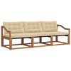 vidaXL Set de canapele de exterior 3 buc. Natural și Bej