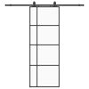 vidaXL Ușă glisantă cu set de feronerie neagră 76x205 cm Sticlă ESG