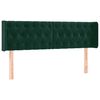 vidaXL Tăblie de pat cu aripioare verde &icirc;nchis 147x16x78/88 cm catifea