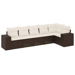 vidaXL Set canapele de grădină cu perne, 6 piese, maro, poliratan