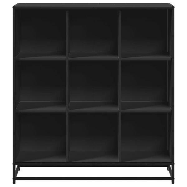 vidaXL Bibliotecă, negru, 97,5x33x107,5 cm, lemn prelucrat și metal