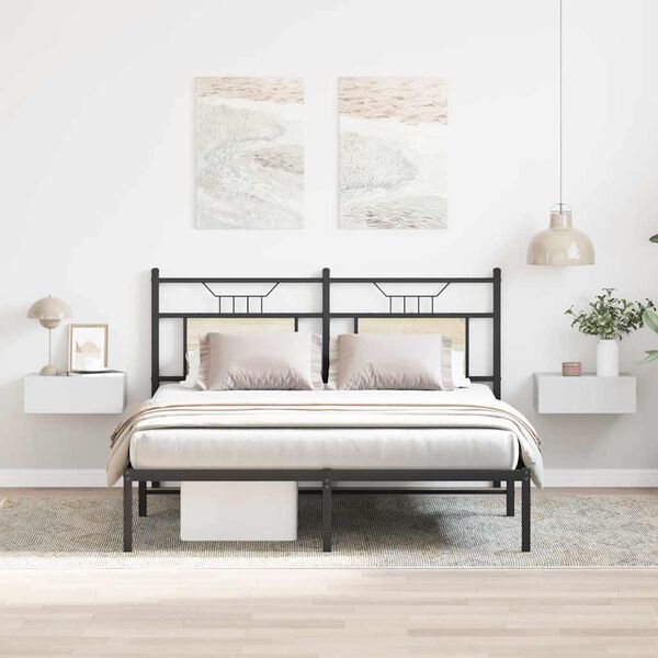 vidaXL Noptiere suspendate, 2 buc., alb extralucios, 40x30x15 cm