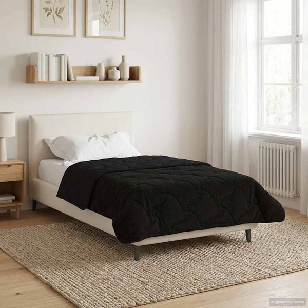 vidaXL Duvet complet pe tot parcursul anului Patos Negru 135 x 200 cm