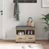 vidaXL Bancă pentru hol cu pernă Stejar Sonoma 60 x 38 x 46 cm