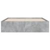 vidaXL Cadru de pat cu sertare, gri beton, 135x190 cm, lemn prelucrat