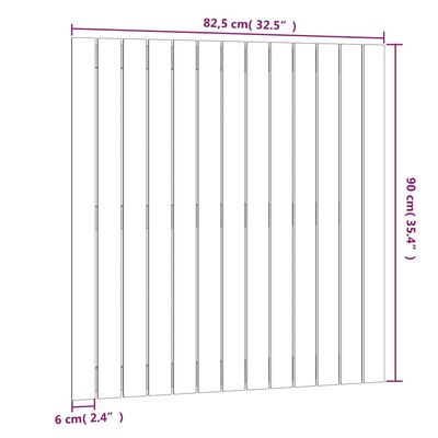 vidaXL Tăblie de pat pentru perete, alb, 82,5x3x90 cm, lemn masiv pin