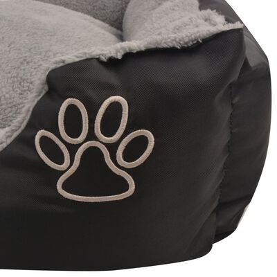 vidaXL Pat pentru câini cu pernă căptușită, negru, mărime XL
