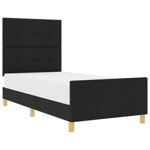 vidaXL Cadru de pat cu headboard Negru 90 x 190 cm țesătură