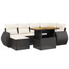 vidaXL Set canapele de grădină cu perne, 7 piese, negru, poliratan