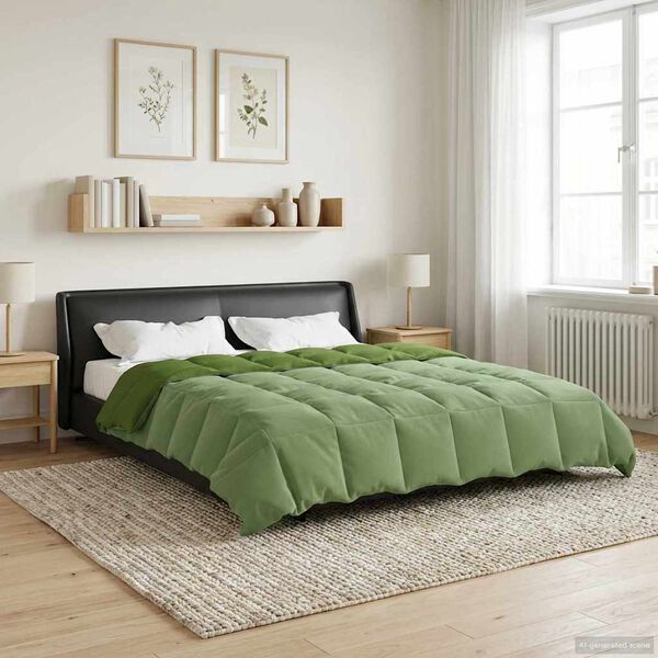 vidaXL Duvet de iarnă Patos Verde 200 x 240 cm Microfibră