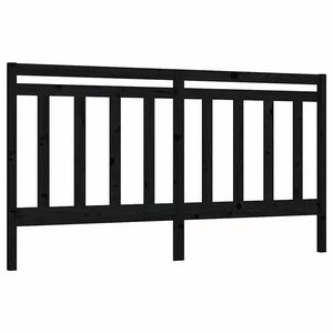 vidaXL Tăblie de pat, negru, 206x4x100 cm, lemn masiv de pin