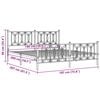 vidaXL Cadru de pat metalic cu tăblie de cap/picioare, alb, 180x200 cm