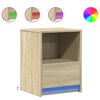 vidaXL Noptiere cu lumini LED, 2 buc., stejar sonoma, lemn prelucrat