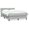 vidaXL Pat box spring cu saltea, gri deschis, 140x210 cm, catifea