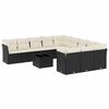 vidaXL Set canapele de grădină, 12 piese, cu perne, negru, poliratan