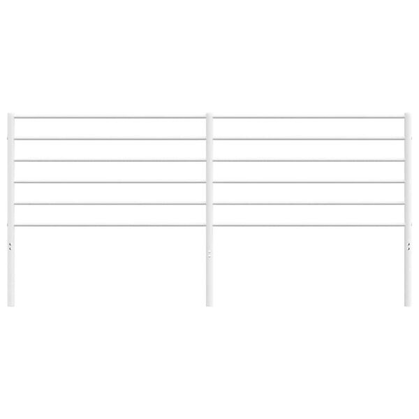 vidaXL Tăblie de pat metalică, alb, 200 cm