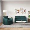 vidaXL Set de canapea 2 pcs Verde &icirc;nchis 196 x 82 x 85 cm țesătură