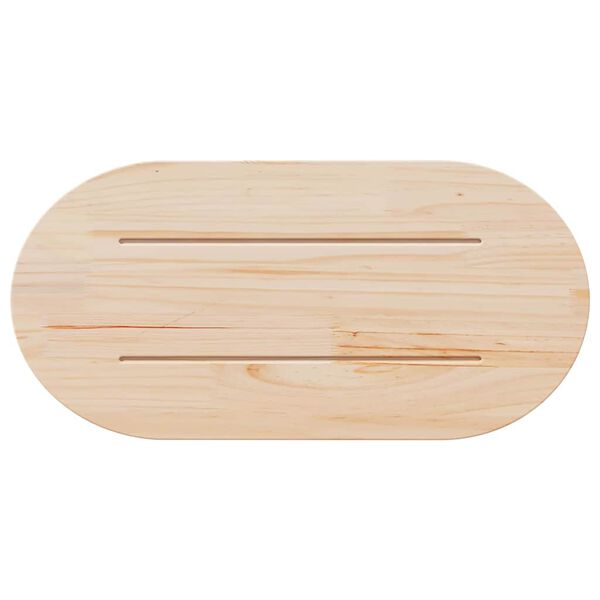vidaXL Blat de masă oval din lemn masiv de pin 70x35x2,5 cm
