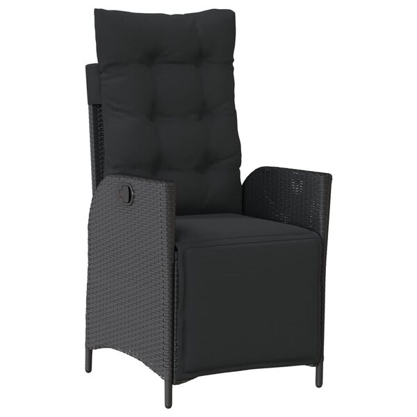 vidaXL Set mobilier de grădină cu perne, 7 piese, negru, poliratan