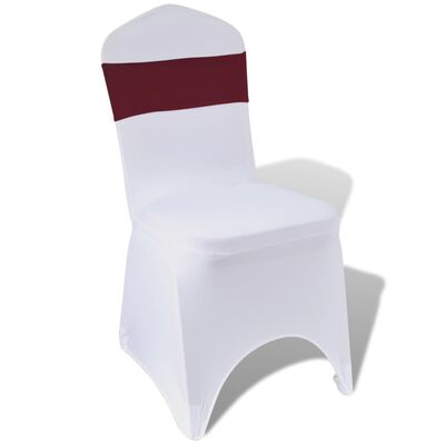 Fundă elastică decorativă scaun, cataramă diamante, bordo, 25 buc.
